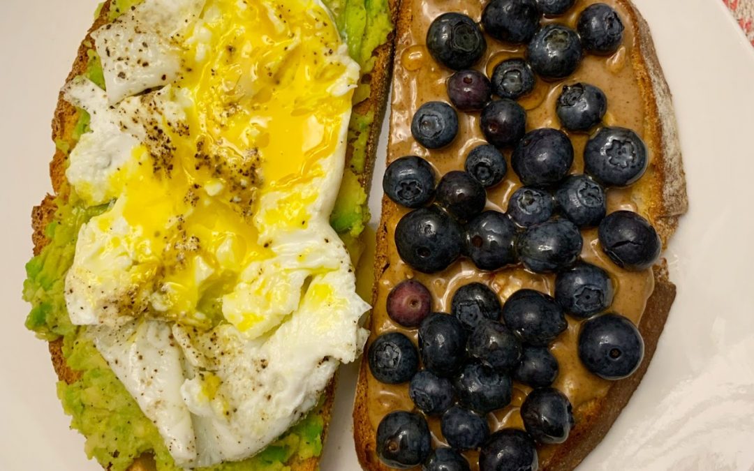 Avocado Toast and Blueberry Almond Butter Toast